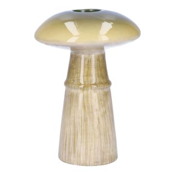 Vase made of ceramic PELISCHA, mushroom shape, green-cream, 15cm, Ø10cm