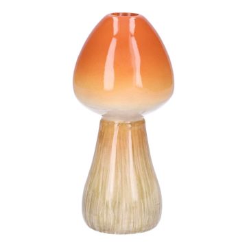 Decorative vase RADOMILA, ceramic, mushroom shape, orange-beige, 16cm Ø7,5cm