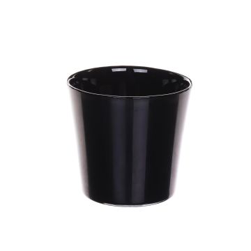 Glass planter ALENA, black, 4.9"/12,5cm, Ø5.2"/13,3cm