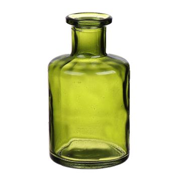 Bottle vase BARTOLOMEA made of glass, olive green-clear, 4.6"/11,8cm, Ø2.7"/6,8cm