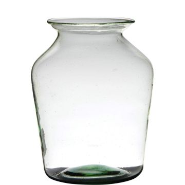 Glass vase QUINN EARTH, recycled, transparent-green, 14"/36 cm, Ø 9"/24 cm