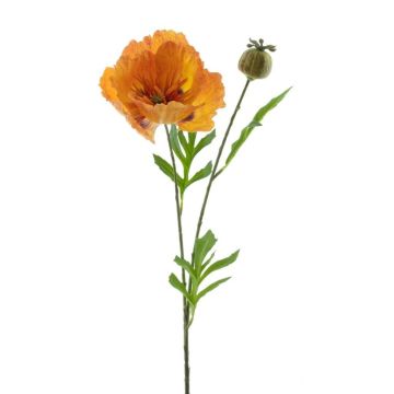 Artificial poppy EDESSA, orange-yellow, 31"/80cm