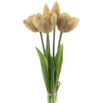 Artificial tulip bunch LANEA, champagne, 12"/30cm, Ø6"/15cm