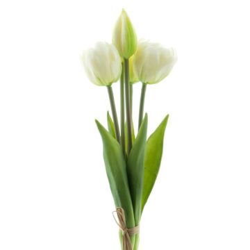 Artificial tulip bunch LANEA, white, 12"/30cm, Ø6"/15cm