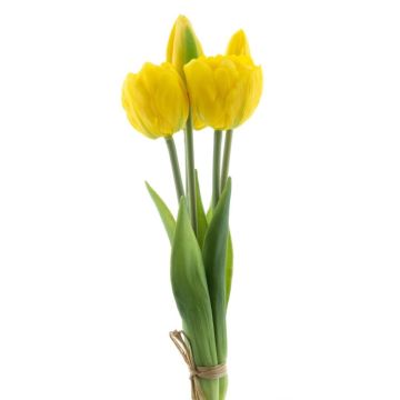 Artificial tulip bunch LANEA, yellow, 12"/30cm, Ø6"/15cm