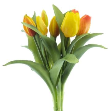 False tulip bouquet LONA, yellow-orange, 12"/30cm, Ø8"/20cm