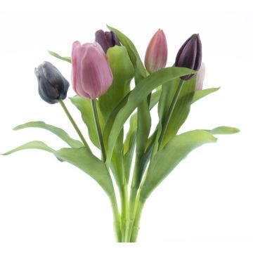 False tulip bouquet LONA, mauve-violet, 12"/30cm, Ø8"/20cm