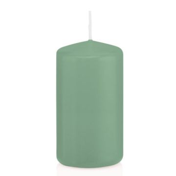 Votive candle / pillar candle MAEVA, green, 4.7"/12cm, Ø2.4"/6cm, 40h - Made in Germany