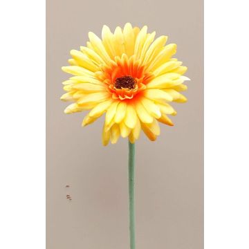 Artificial flower Gerbera TEUDELINDE, yellow, 22"/55cm, Ø3.1"/8cm