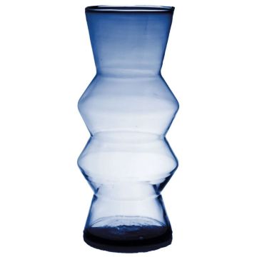 Vase ERCELINA made of glass, recycled, clear-blue, 27cm, Ø13cm