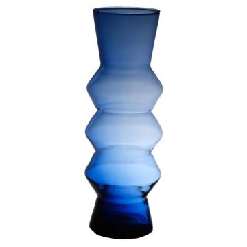 Vase ERCELINA made of glass, recycled, clear-blue, 36cm, Ø13cm