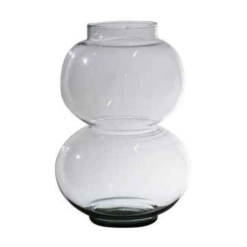 Spherical glass vase HERIBETO, recycled, clear, 25cm, Ø16cm