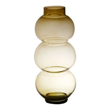 Spherical glass vase HERIBETO, recycled, orange-brown-clear, 40cm, Ø16cm