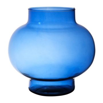 Spherical glass vase RAINIERO, recycled, blue-clear, 23cm, Ø23cm