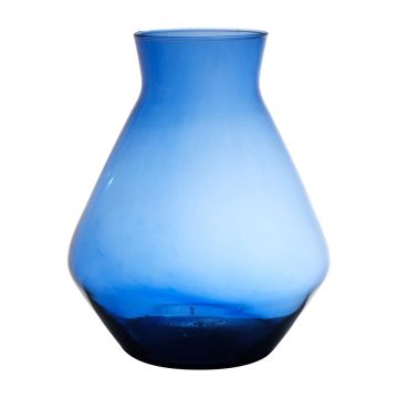 Flower vase RAMUNDA made of glass, recycled, blue-clear, 25cm, Ø19cm