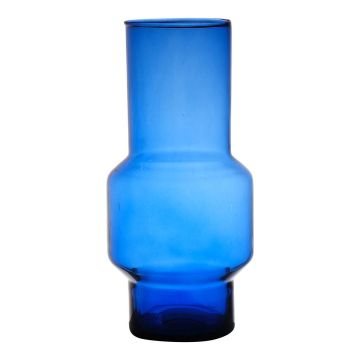 Flower vase FORTUNATO made of glass, recycled, blue-clear, 30cm, Ø14cm