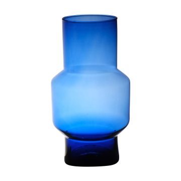 Flower vase FORTUNATO made of glass, recycled, blue-clear, 35cm, Ø19cm