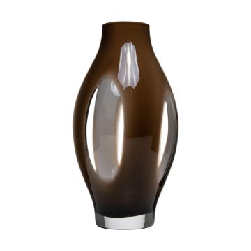 Glass vase PROSPERO, brown-clear, 30cm, Ø16cm