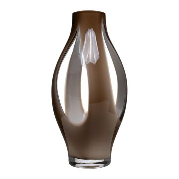 Glass vase PROSPERO, brown-clear, 40cm, Ø21cm