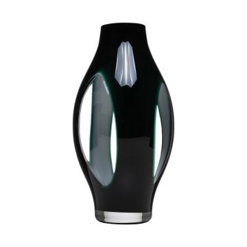 Glass vase PROSPERO, green-clear, 30cm, Ø16cm