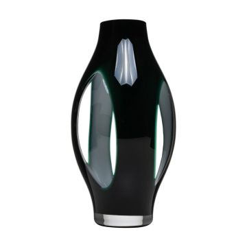 Glass vase PROSPERO, green-clear, 40cm, Ø21cm