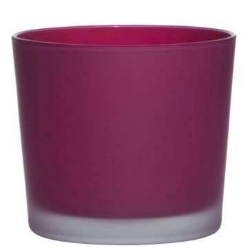 Glass plant pot ALENA FROST, magenta matt, 12,5cm, Ø14,5cm