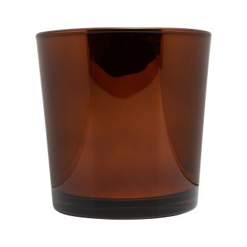 Glass planter ALENA SHINY, shiny copper, 19cm, Ø19cm