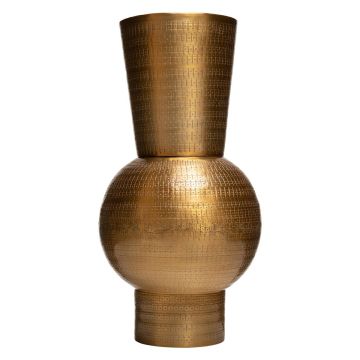 Metal vase YESENIA with structure, gold, 40cm, Ø20cm