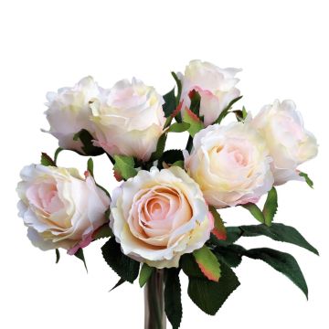 Artificial rose bouquet MURINET, cream-pink, 14"/35cm