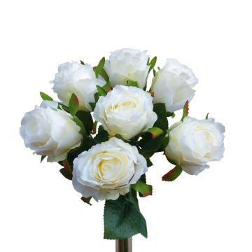 Artificial rose bouquet MURINET, white-cream, 14"/35cm