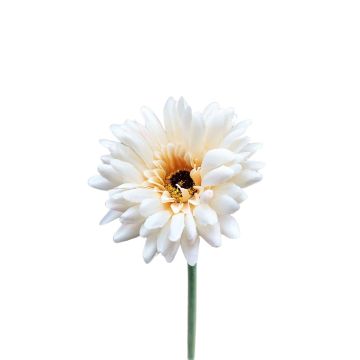 Artificial flower Gerbera TEUDELINDE, white-cream, 22"/55cm, Ø3.1"/8cm