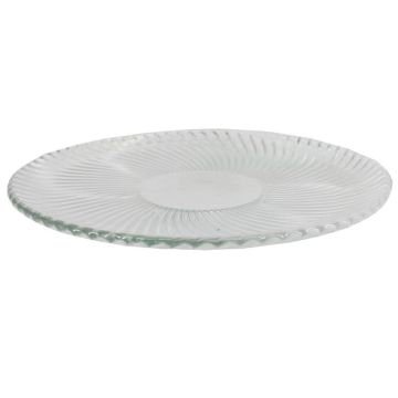 Glass plate CATHLENN with grooves, transparent, 0.4"/1cm, Ø5.7"/14,5cm