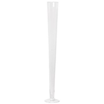 Glass floor vase WANJA on foot, transparent, 16"/40cm, Ø4.3"/11cm