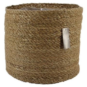 Seagrass basket AMPARO, beige, 12"/30cm, Ø13"/32cm