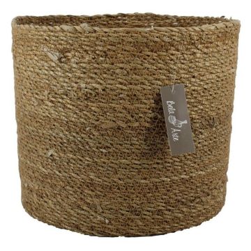 Seagrass basket AMPARO, beige, 9"/23cm, Ø10"/25cm