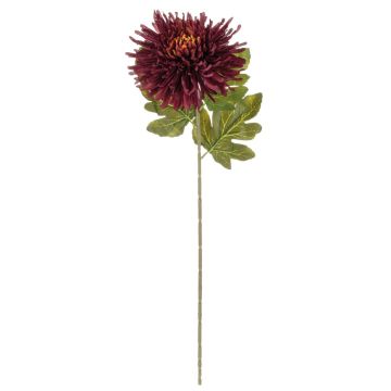 Velvet chrysanthemum RUNDA, dark violet-orange, 28"/70cm, Ø7"/18cm