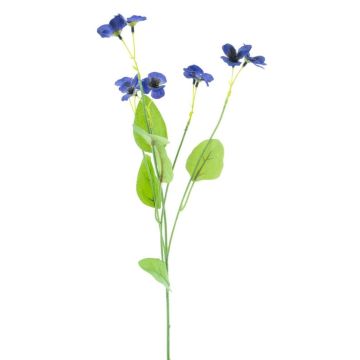 Artificial pansy branch YENIA, blue, 24"/60cm