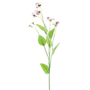 Artificial pansy branch YENIA, pink-fuchsia-cream, 24"/60cm