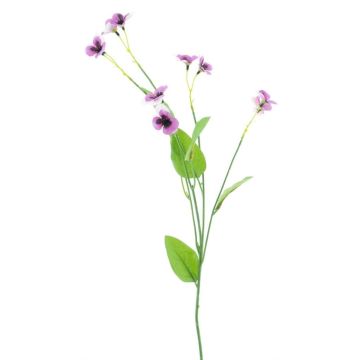 Artificial pansy branch YENIA, violet, 24"/60cm