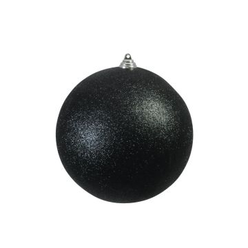 Christmas bauble CANELA, glitter, black, Ø 8"/20 cm