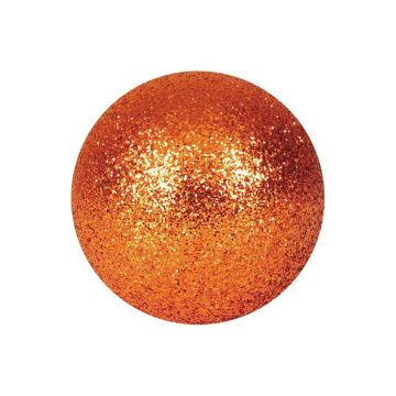 Christmas baubles FABIANA, 48 pcs, glitter, copper, Ø 1.4"/3,5 cm