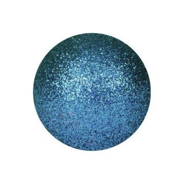 Christmas baubles FABIANA, 48 pcs, glitter, blue, Ø 1.4"/3,5 cm