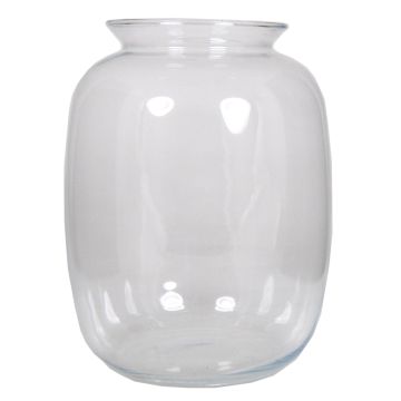 Glass flower vase ELLIOTT, transparent, 13"/32cm, Ø9"/23cm