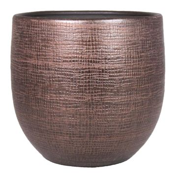 Ceramic pot AGAPE with texture, copper, 14"/36cm, Ø15"/39cm