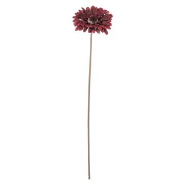 Decorative flower Gerbera TUNGUSKA, dry look, burgundy red, 20"/50cm