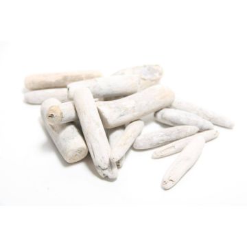 Driftwood pieces WENDY, white limed, 1.6"-5.5"/4-14cm