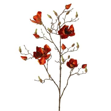 False magnolia branch JACKA, dark orange, 3ft/105cm