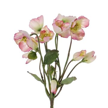 Decorative Christmas rose HALLA on spike, pink, 12"/30cm, Ø 2.8"/7cm