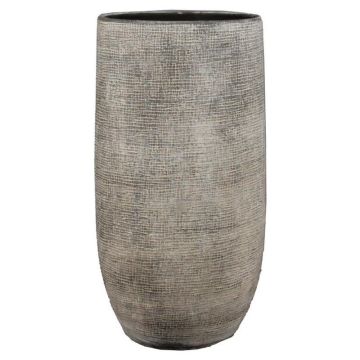 Ceramic vase AGAPE with texture, concrete grey, 16"/40cm, Ø10"/26cm