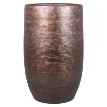 Ceramic vase AGAPE with texture, copper, 16"/40cm, Ø10"/26cm